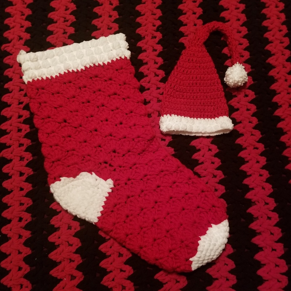 Christmas Stocking & Baby Hat
